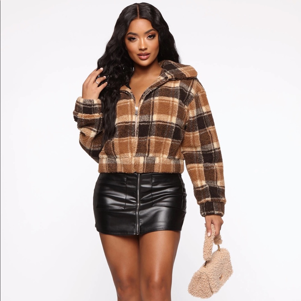 Plaid Fuzzy Jacket